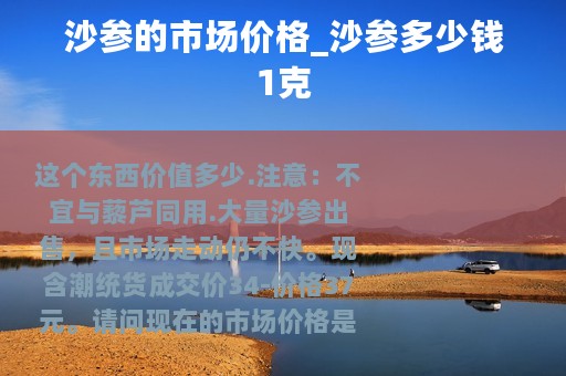 沙参的市场价格_沙参多少钱1克
