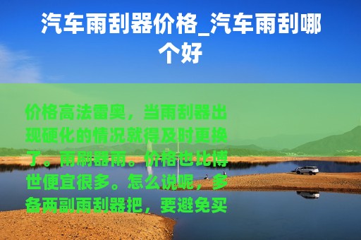 汽车雨刮器价格_汽车雨刮哪个好