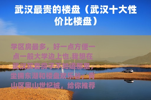 武汉最贵的楼盘（武汉十大性价比楼盘）
