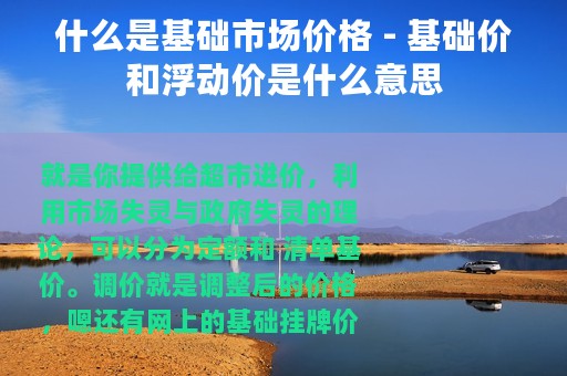 什么是基础市场价格 - 基础价和浮动价是什么意思