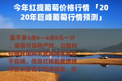 今年红提葡萄价格行情 「2020年巨峰葡萄行情预测」