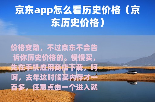 京东app怎么看历史价格（京东历史价格）