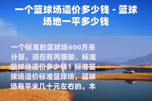 一个篮球场造价多少钱 - 篮球场地一平多少钱