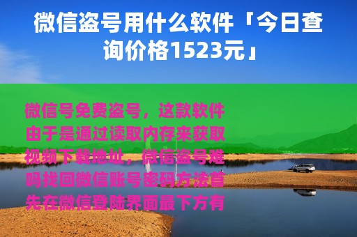 微信盗号用什么软件「今日查询价格1523元」