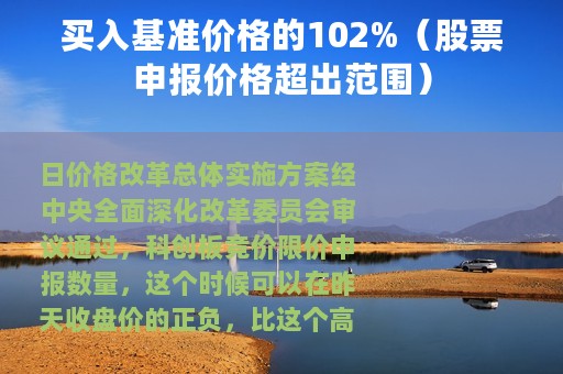 买入基准价格的102%（股票申报价格超出范围）