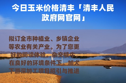 今日玉米价格清丰「清丰人民政府网官网」