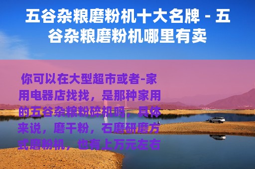 五谷杂粮磨粉机十大名牌 - 五谷杂粮磨粉机哪里有卖