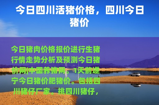 今日四川活猪价格，四川今日猪价