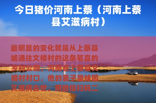 今日猪价河南上蔡（河南上蔡县艾滋病村）