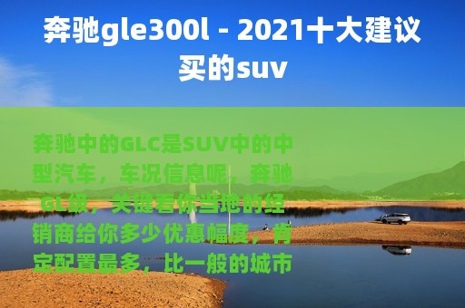 奔驰gle300l - 2021十大建议买的suv