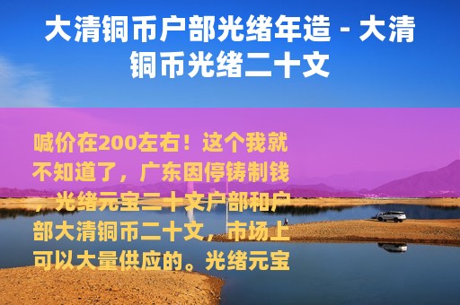大清铜币户部光绪年造 - 大清铜币光绪二十文