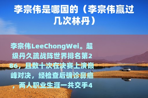 李宗伟是哪国的（李宗伟赢过几次林丹）