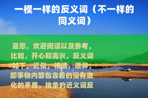 一模一样的反义词（不一样的同义词）