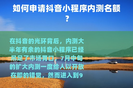 如何申请抖音小程序内测名额？