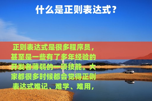 什么是正则表达式？