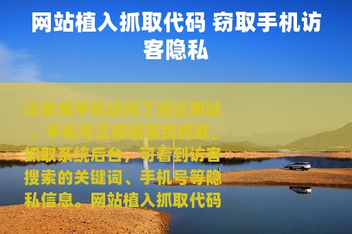 网站植入抓取代码 窃取手机访客隐私