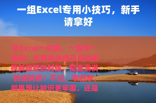 一组Excel专用小技巧，新手请拿好