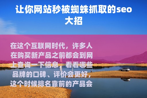 让你网站秒被蜘蛛抓取的seo大招