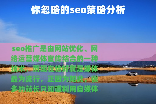 你忽略的seo策略分析