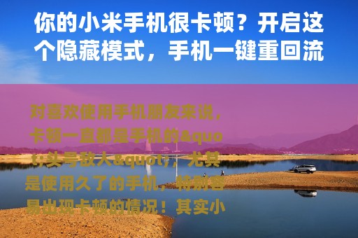 你的小米手机很卡顿？开启这个隐藏模式，手机一键重回流畅