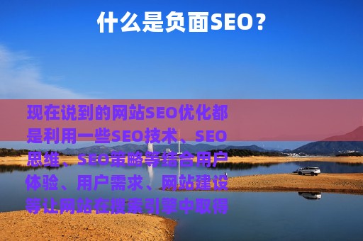 什么是负面SEO？