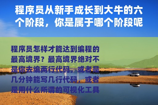 程序员从新手成长到大牛的六个阶段，你是属于哪个阶段呢？
