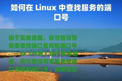 如何在 Linux 中查找服务的端口号