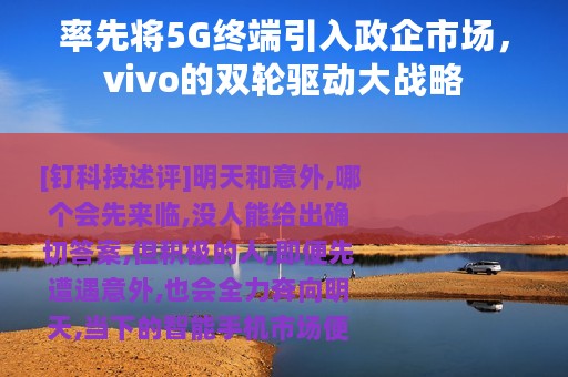 率先将5G终端引入政企市场，vivo的双轮驱动大战略