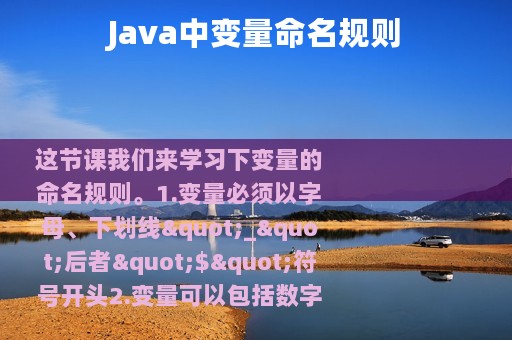 Java中变量命名规则