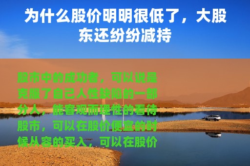 为什么股价明明很低了，大股东还纷纷减持