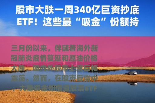 股市大跌一周340亿巨资抄底ETF！这些最“吸金”份额持续暴增