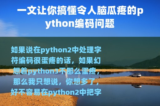 一文让你搞懂令人脑瓜疼的python编码问题