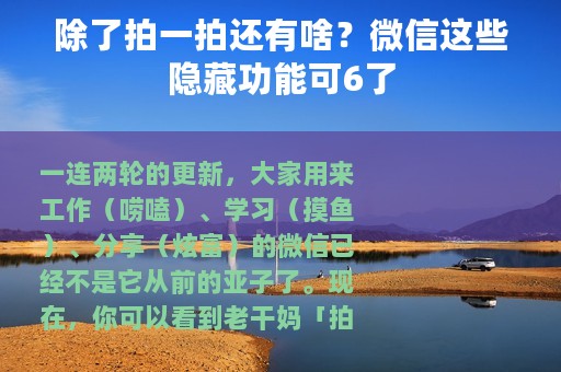 除了拍一拍还有啥？微信这些隐藏功能可6了