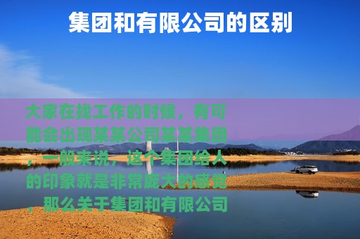 集团和有限公司的区别
