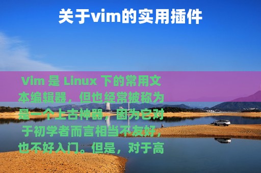 关于vim的实用插件