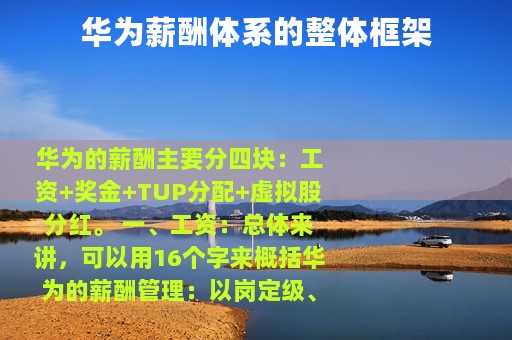 华为薪酬体系的整体框架