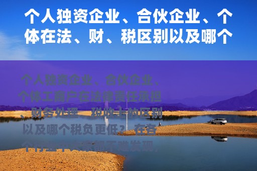 个人独资企业、合伙企业、个体在法、财、税区别以及哪个税负更低
