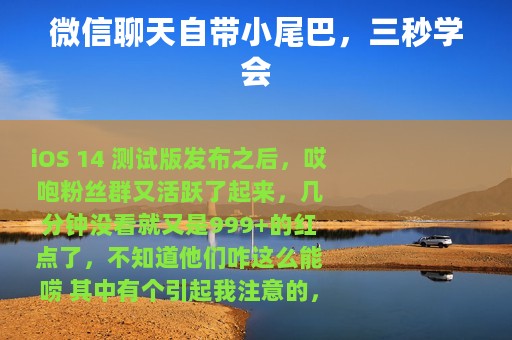 微信聊天自带小尾巴，三秒学会