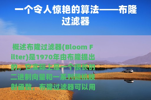 一个令人惊艳的算法——布隆过滤器