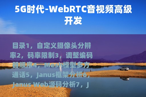 5G时代-WebRTC音视频高级开发