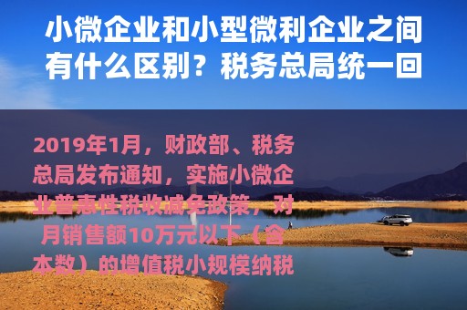 小微企业和小型微利企业之间有什么区别？税务总局统一回复了