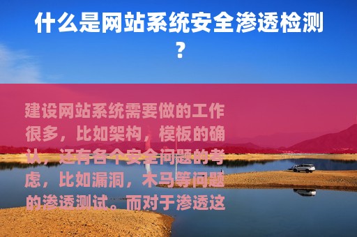 什么是网站系统安全渗透检测？