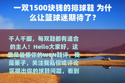 一双1500块钱的排球鞋 为什么让篮球迷期待了？
