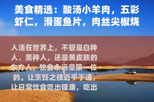 美食精选：酸汤小羊肉，五彩虾仁，滑蛋鱼片，肉丝尖椒烧茄条