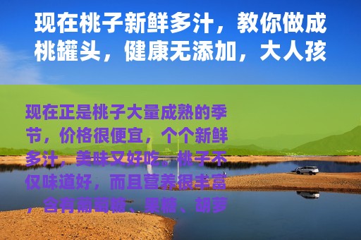 现在桃子新鲜多汁，教你做成桃罐头，健康无添加，大人孩子都爱吃