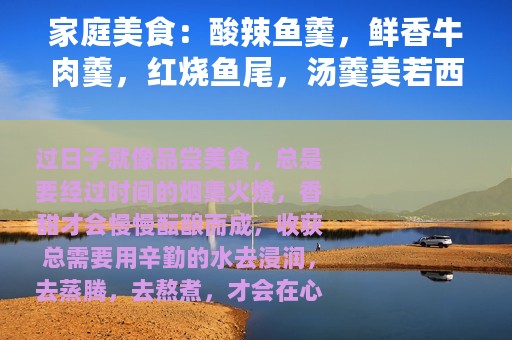 家庭美食：酸辣鱼羹，鲜香牛肉羹，红烧鱼尾，汤羹美若西湖水
