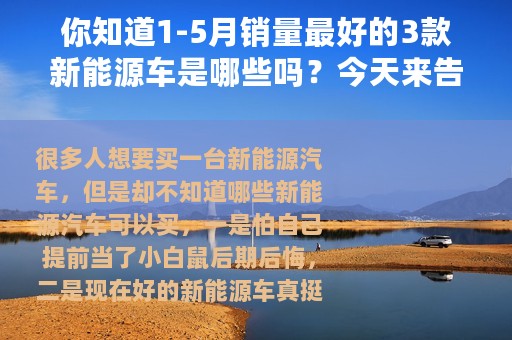 你知道1-5月销量最好的3款新能源车是哪些吗？今天来告诉大家