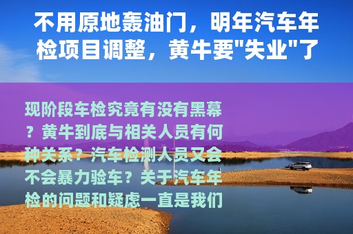 不用原地轰油门，明年汽车年检项目调整，黄牛要