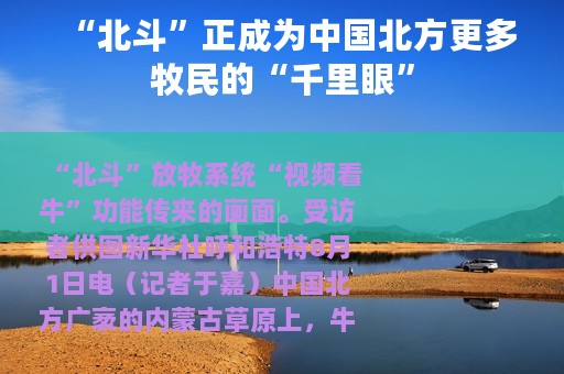 “北斗”正成为中国北方更多牧民的“千里眼”