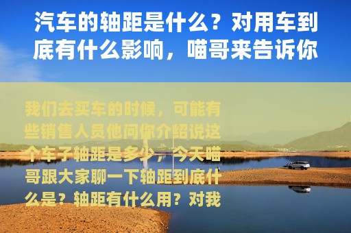 汽车的轴距是什么？对用车到底有什么影响，喵哥来告诉你